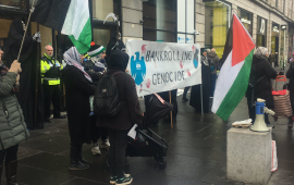 يمول الإبادة.. أنصار فلسطين يعتصمون أمام بنك "باركليز" في غلاسكو