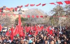 متواطئ مع الاحتلال  احتجاج أمام اتحاد العمال الأميركي