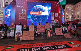 مظاهرات دعم لسجناء حركة فلسطين في بريطانيا وأيرلندا وأمريكا