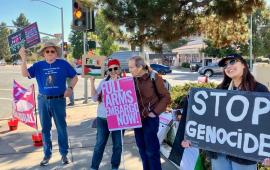 في يومها العالمي.. "كود بينك" تنظم وقفة احتجاجية تضامنًا مع فلسطين