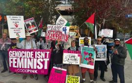 في لوس أنجلوس ..نشطاء يتظاهرون أسبوعيًا أمام قنصلية الاحتلال تنديدًا بالإبادة