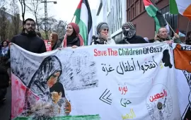 احتجاج في بروكسل على مواصلة الاحتلال انتهاك وقف إطلاق النار بغزة