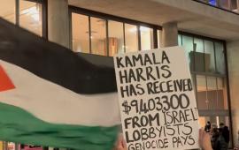 متواطئة بجرائم غزة أنصار فلسطين يقاطعون فعالية لـ كمالا هاريس