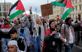 مظاهرة في العاصمة الألمانية تضامنًا مع فلسطين