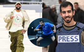 نجم رياضي أمريكي يرتدي قميصًا تضامنيًا لتكريم الصحفي صالح الجعفراوي