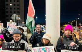 نصرًة لغزة ..وقفة احتجاجية في تيمسايد تنديدًا بالدعم البريطاني للاحتلال