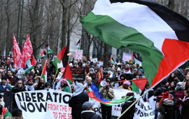 احتجاج كل اثنين في بلجيكا تضامنًا مع فلسطين