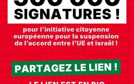 "عاقبوا إسرائيل" 500 ألف توقيع أوروبي لمبادرة تعليق اتفاقية الشراكة مع الاحتلال