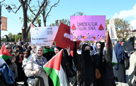 احتجاج تركي لدعم معتقلي أسطول الصمود في تونس