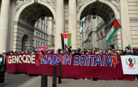 احتجاج ضد تواطؤ بريطانيا بالحروب على غزة ولبنان وإيران