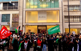 "لن ندعم اقتصاد الإبادة" احتجاج أمام أحدى متاجر "زارا" في غلاسكو