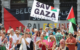 وقفة داعمة للناشطة “أوليفيا زيمور” في بلجيكا