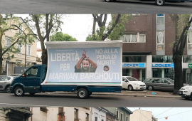 شاحنة “مروان البرغوثي” تجوب شوارع ميلانو