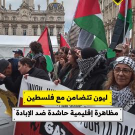ليون تتضامن مع فلسطين مظاهرة إقليمية حاشدة ضد الإبادة