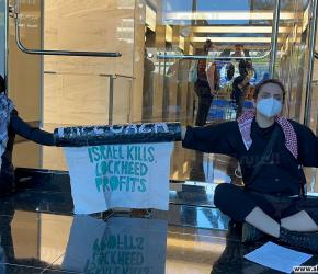 تُسلح الإبادة ..نشطاء يحاصرون منشأة "لوكهيد مارتن" في لونغ آيلاند