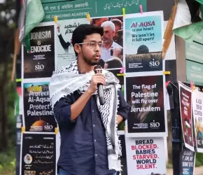 توقيف طالب في حيدر آباد بسبب شعارات مؤيدة لفلسطين