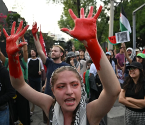 احتجاج تضامني يحاصر سفارة الاحتلال في المكسيك