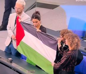 نواب ألمان يرفعون علم فلسطين خلال جلسة برلمانية
