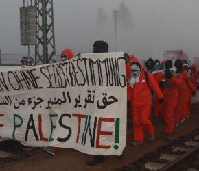 رفضًا لموانئ الإبادة  قطع طريق ميناء هامبورغ في ألمانيا