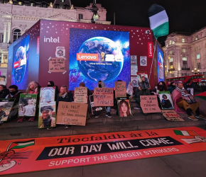 مظاهرات دعم لسجناء حركة فلسطين في بريطانيا وأيرلندا وأمريكا