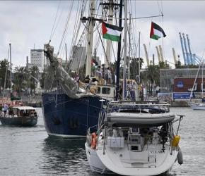 إعداد لافتات تضامنية "أسطول الصمود المغاربي" يدعو الجماهير الرياضية لدعم فلسطين