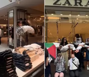 متواطئة بالإبادة.. نشطاء يسلمون "زارا" في غلاسكو رسالة للدعوة إلى مقاطعتها