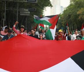 متظاهرون في مكسيكو سيتي يطالبون الحكومة بقطع العلاقات مع الاحتلال