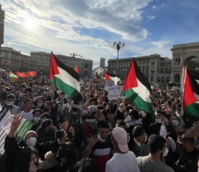 نصرًة لغزة مظاهرة في أيطاليا تنديدًا بخرق وقف إطلاق النار