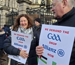 "دبلن من أجل فلسطين" احتجاج أسبوعي أمام البرلمان الأيرلندي ضد دعم "أليانز" للاحتلال