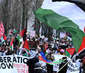 احتجاج كل اثنين في بلجيكا تضامنًا مع فلسطين