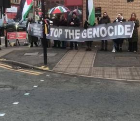 "قاطعوا إسرائيل" ..احتجاج أمام مقر حزب العمال الأسكتلندي في غلاسكو