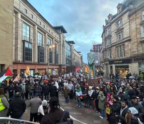 احتجاج في شارع بوكانان ضد العدوان الأمريكي والإسرائيلي والبريطاني