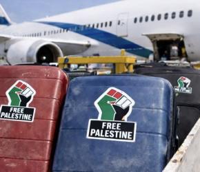 "فلسطين حرة" ملصقات تعرقل رحلة جوية من أمريكا إلى الاحتلال
