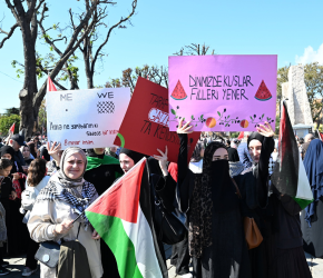 احتجاج تركي لدعم معتقلي أسطول الصمود في تونس