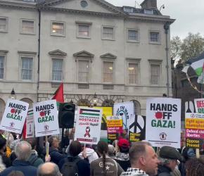 مظاهرة داعمة لفلسطين أمام البرلمان البريطاني