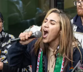 تصريح... بإمكانهم اعتقالنا، بإمكانهم مصادرة كل شيء، لكننا لن نتخلّى عن فلسطين