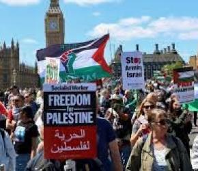 مئات الآلاف احتشدوا في ساعة منذ بدء احتجاج النكبة في لندن