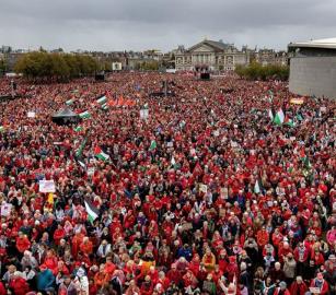 "عاقبوا إسرائيل".. تظاهرة تضامنية ضخمة من هولندا