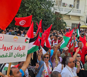 طلاب تونس يجددون دعمهم لغزة في ذكرى حرب الإبادة