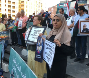 وقفة تضامن مع الصحفيين الفلسطينيين في بيروت