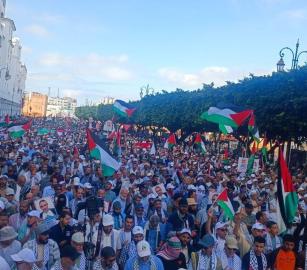 تنديدًا بقرصنة "أسطول الصمود".. مظاهرات حاشدة في المغرب نصرًة لغزة