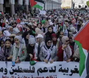 وقف تضامنية في المغرب نصرًة لغزة