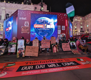 مظاهرات دعم لسجناء حركة فلسطين في بريطانيا وأيرلندا وأمريكا