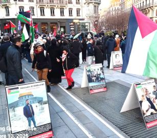 احتجاج في ليون يطالب بإنهاء الإبادة وفرض عقوبات على الاحتلال