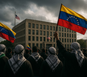 تحرير فلسطين هو تحرير لجميع شعوب العالم. إن الإبادة الجماعية  تُطبع نفس نمط العنف الاستعماري الذي نراه في فنزويلا