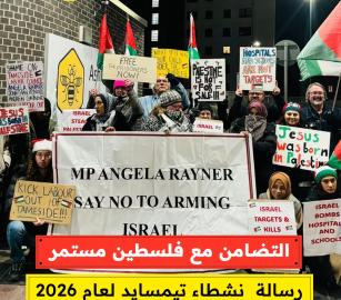 "التضامن مع فلسطين مستمر" نشطاء تيمسايد يقدمون رسالة باختتام فعاليات 2025