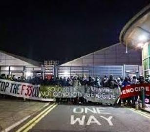 نشطاء يعطلون إنتاج أجزاء لمقاتلات إف-35 في مصنع ليوناردو بإدنبرة.. اعتقال 100 ناشط خلال احتجاج ببرلين