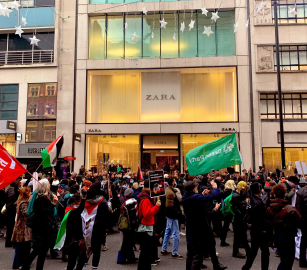 "لن ندعم اقتصاد الإبادة" احتجاج أمام أحدى متاجر "زارا" في غلاسكو