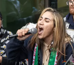 تصريح... بإمكانهم اعتقالنا، بإمكانهم مصادرة كل شيء، لكننا لن نتخلّى عن فلسطين