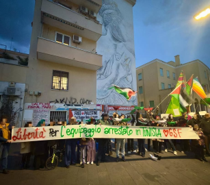 أطلقوا سراحهم.. وقفة داعمة لنشطاء أسطول الصمود في روما